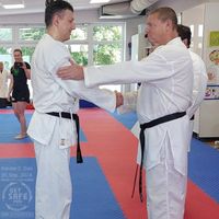 Erduan Dzafovic GETSAFEpro Mainz Karate 2. Dan mit Hans-Peter Wiegert Karate-Team Achern